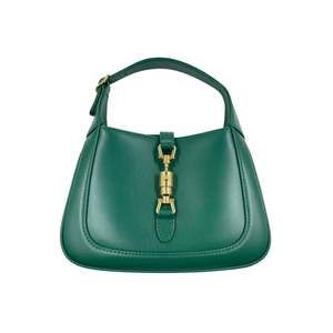 Gucci Jackie 1961 Mini Handbag in Green Leather with Adjustable Strap